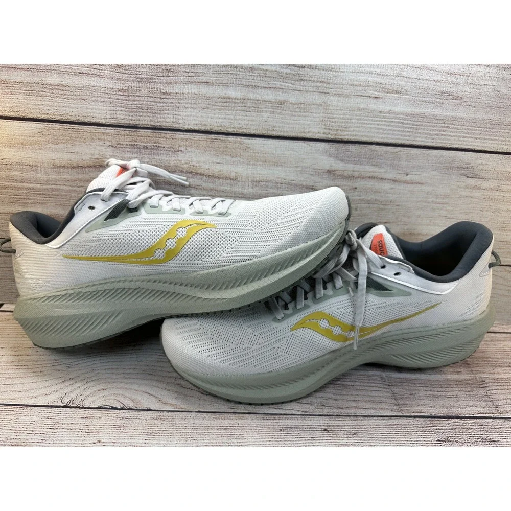 Saucony Triumph 21 Men's White Running Shoes Athletic Sneakers Size 11.5